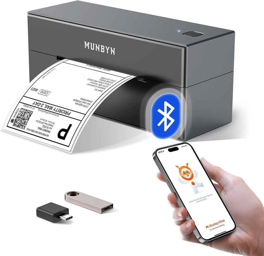 Bluetooth Shipping Label Printer 4x6 Thermal Postage USB