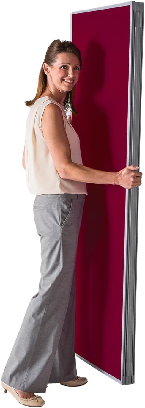 5 Panel Burgundy Room Divider 180×300cm – Folding Privacy Partition Screen