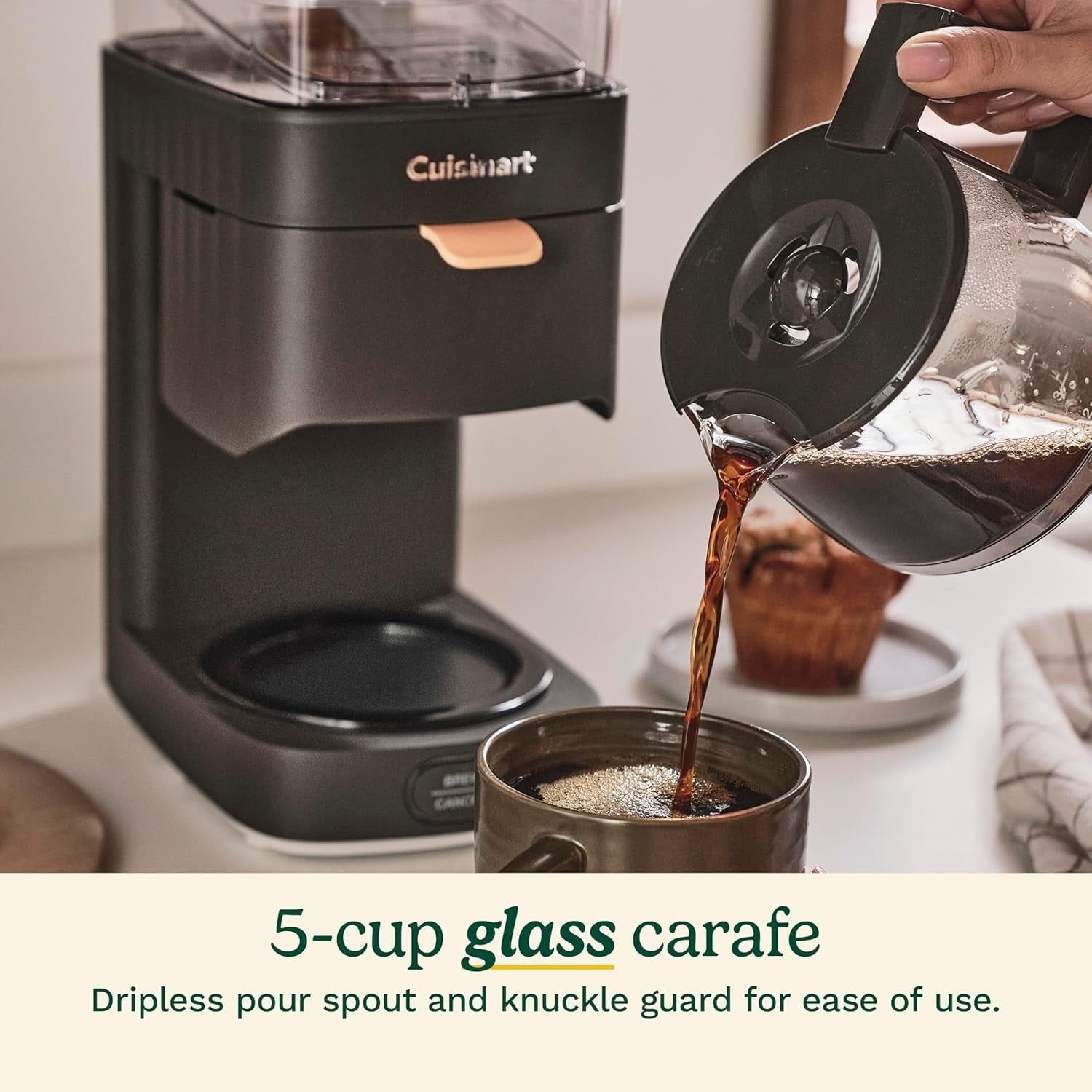 5 Cup Coffee Maker Drip Machine Auto Shut Off Compact Glass Carafe Black