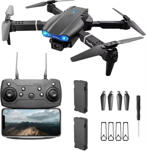 Foldable 1080P Dual Camera Drone w/ Live Video 2 Batteries Carry Case RC Quad