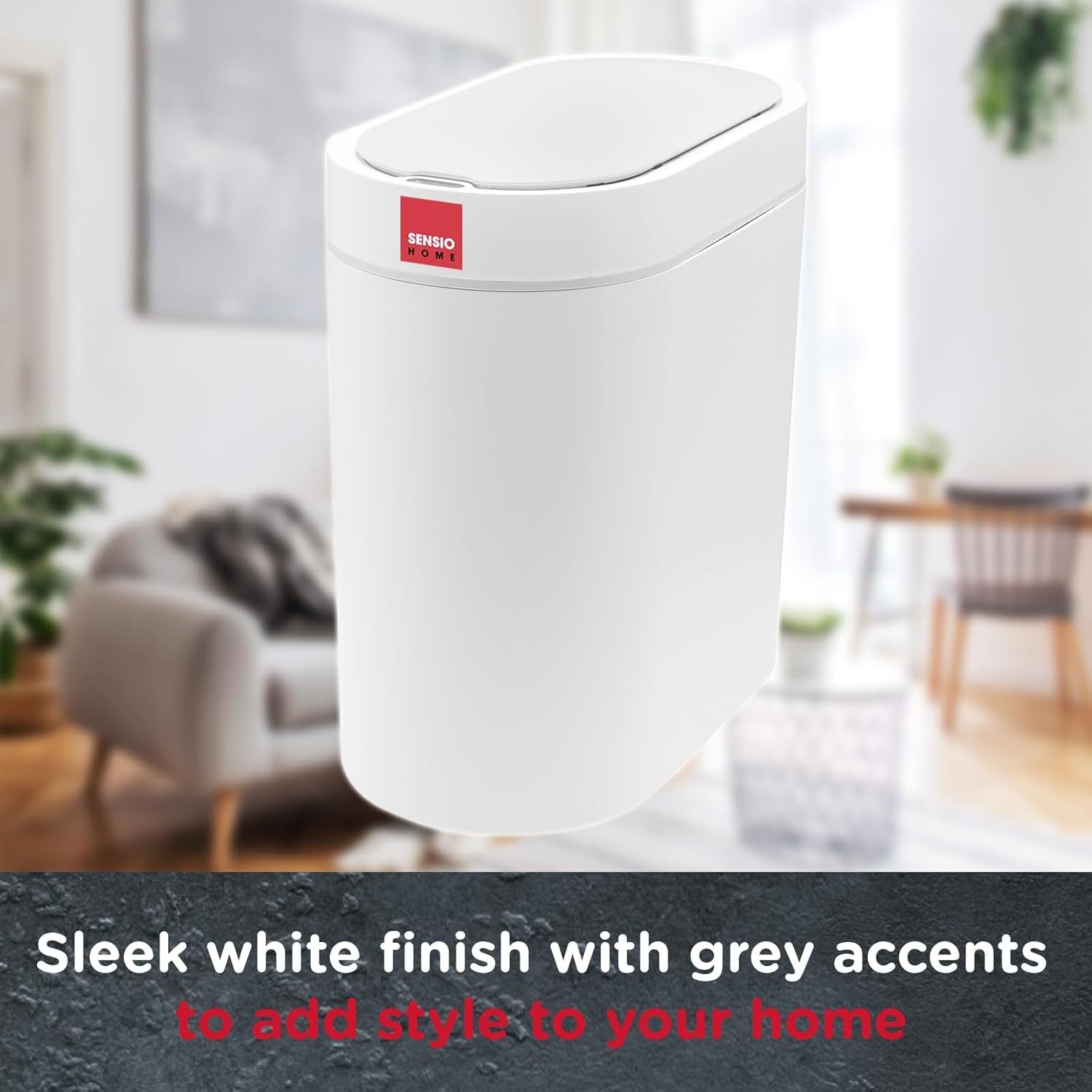 5L Motion Sensor Bin White Waterproof Auto Lid
