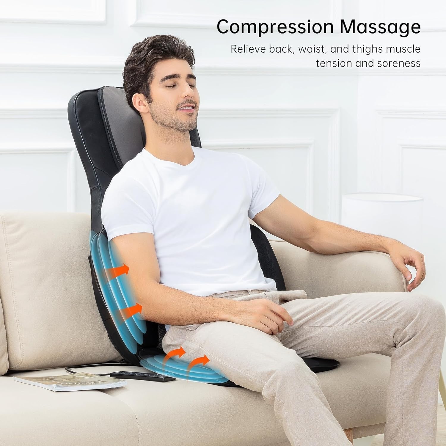 Full Body Massage Chair Pad with Heat & Shiatsu Neck Back Deep Tissue Relax