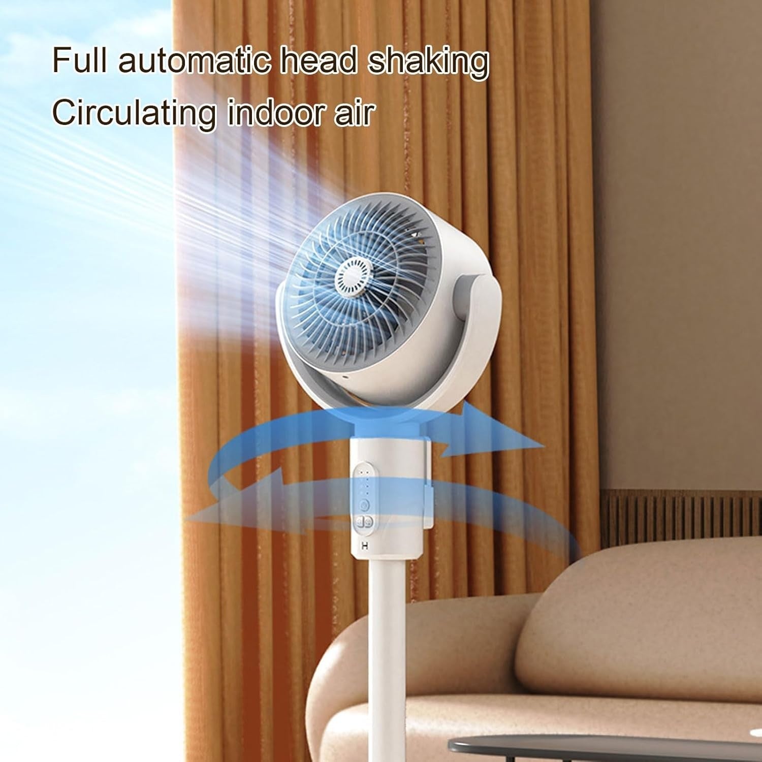 Quiet Adjustable Standing Fan – 4-Speed Remote Control Oscillating Floor Fan