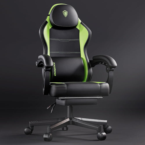 Heavy Duty Gaming Chair 200kg Ergonomic w/ Massage Lumbar Green