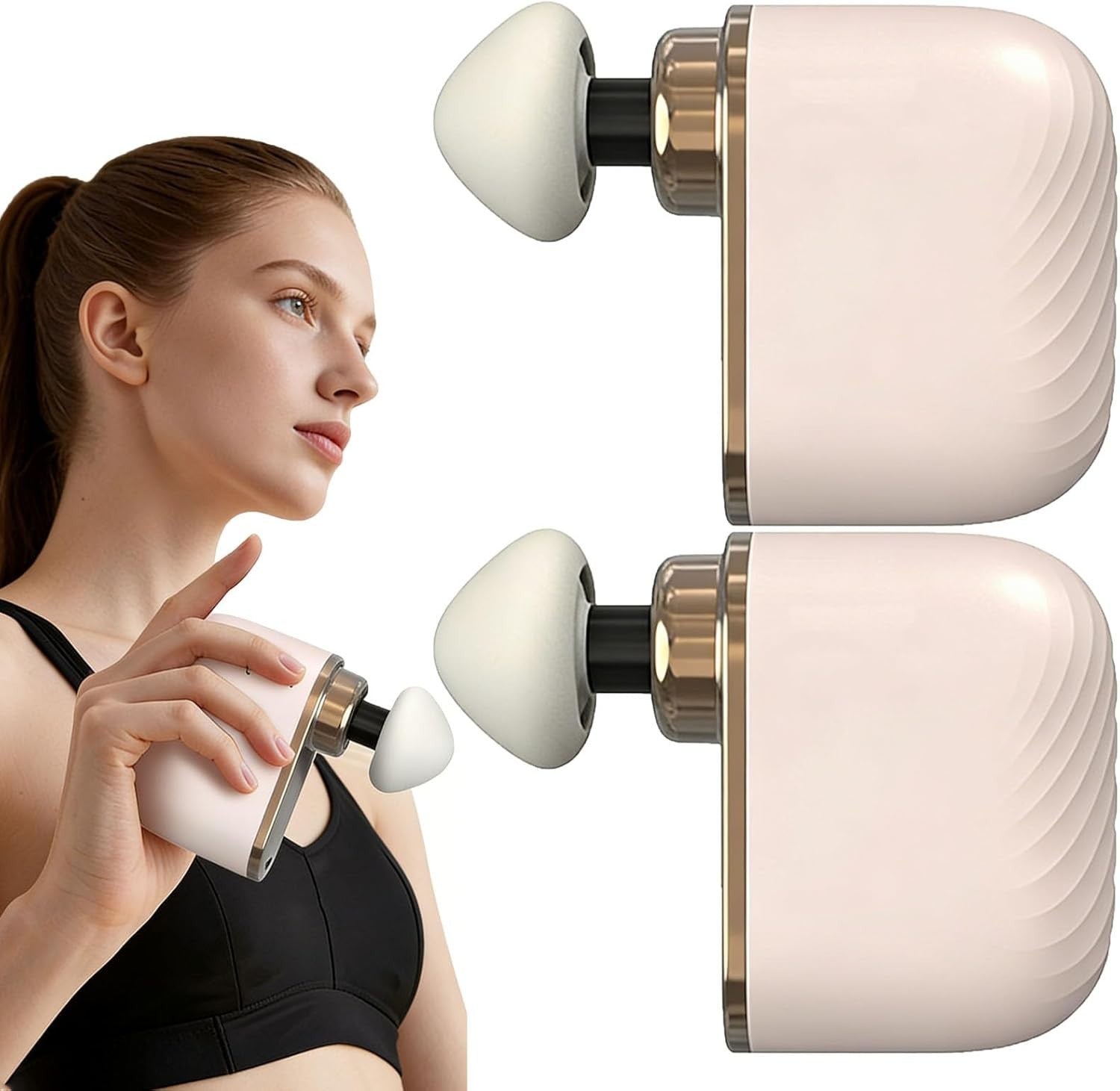 Mini Massage Gun Deep Tissue Percussion Pain Relief Quiet Travel Size 2 Pack