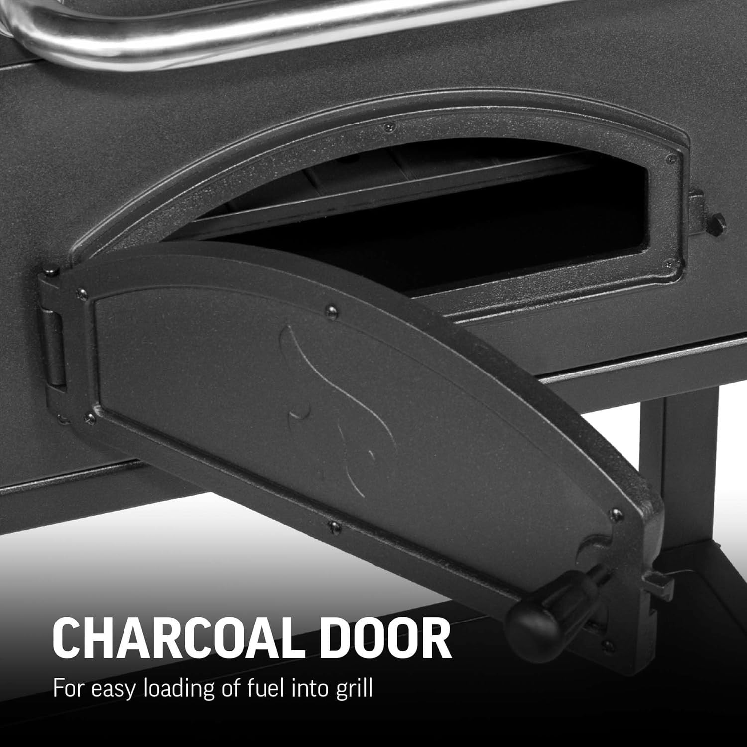 Large Charcoal BBQ Grill & Smoker with Shelves, Thermometer, Heavy-Duty Steel