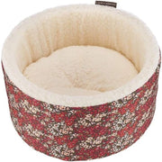Floral Cat Bed 42cm Washable Cozy Thermal Pet Bed Soft Cushion