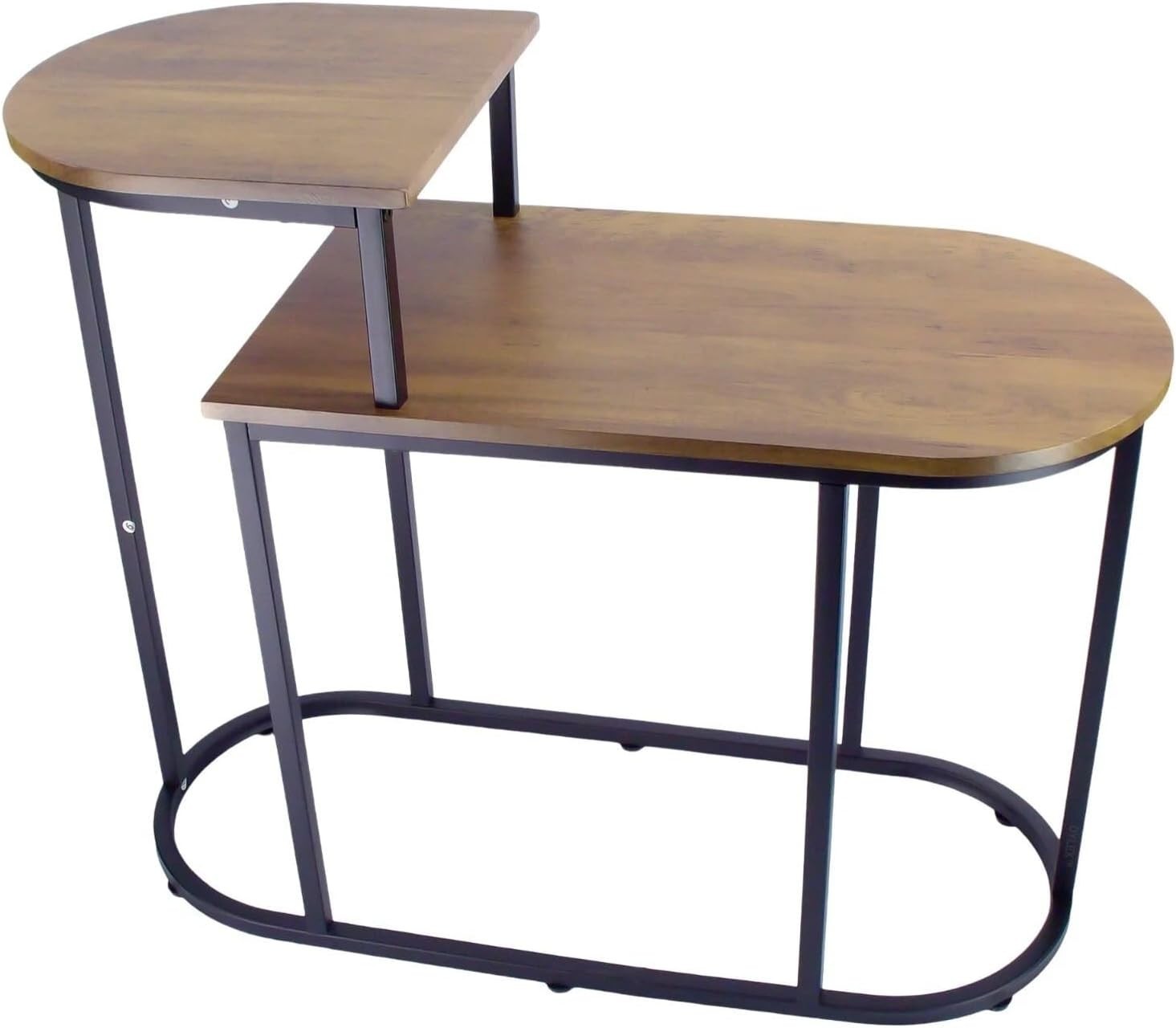 Modern 2-Tier Side Table with Rustic Oak Finish – Spacious Storage & Fully Assem