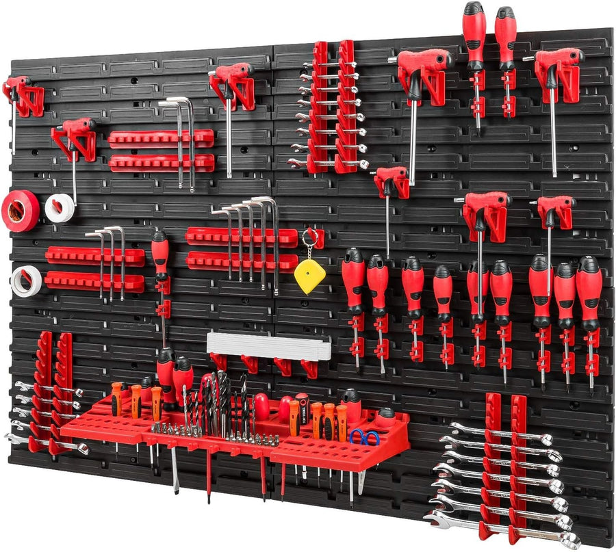 Wall-Mounted Tool Rack 115x78cm 53-Piece Plastic Workshop Storage Organizer