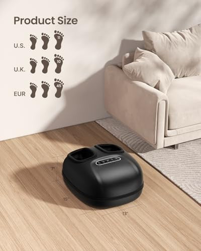 Heated Shiatsu Foot Massager Machine Deep Kneading Air Compression UK 12