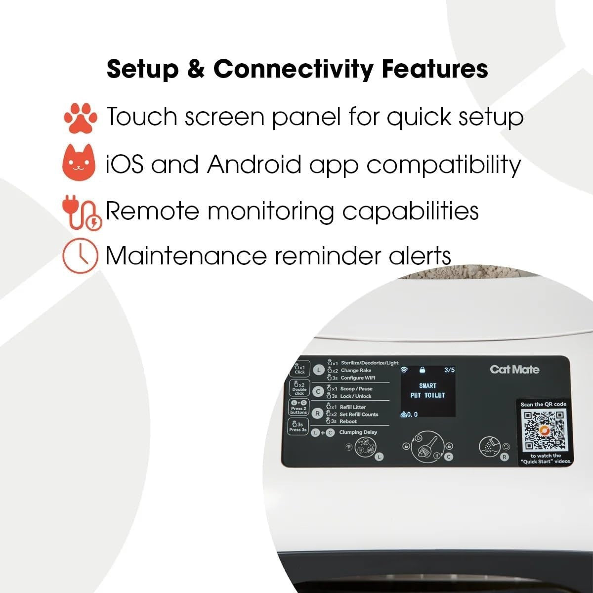 Self Cleaning Cat Litter Box Smart App Health Monitor 80L Auto