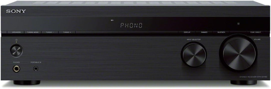 Stereo Amplifier with Phono Input Bluetooth FM Receiver Black