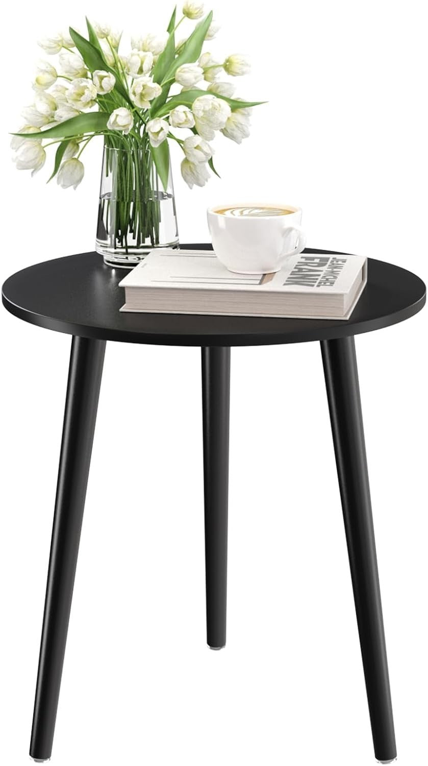 Small Round Side Table with Sturdy Iron Legs, 42x42x51cm, Multi-Use