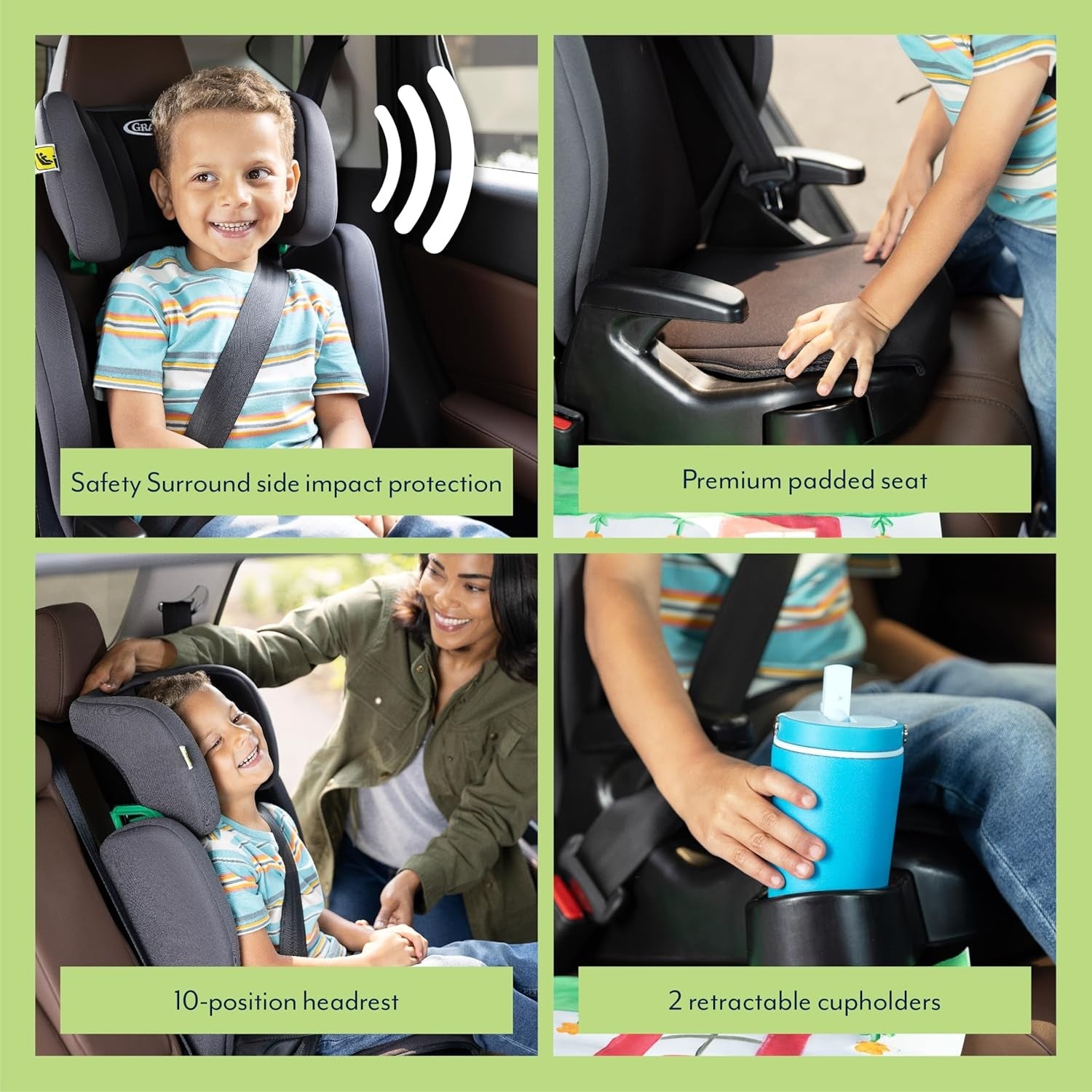 i-Size R129 High Back Booster Car Seat 100–150cm Adjustable Headrest