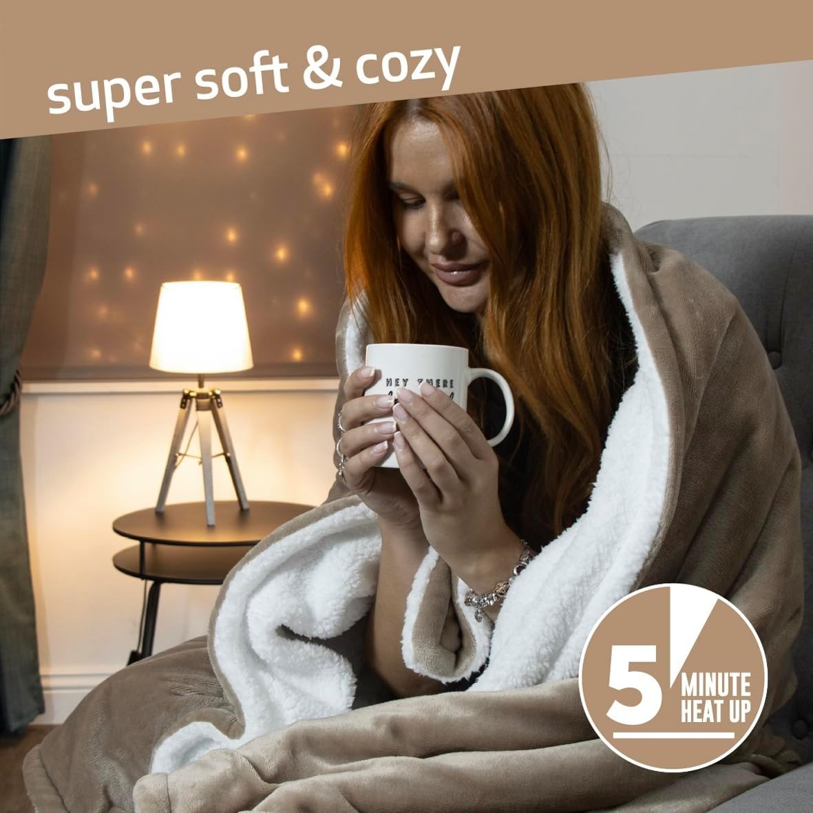 Electric Heated Throw Blanket Luxury Double Fleece 10 Heat Levels Washable