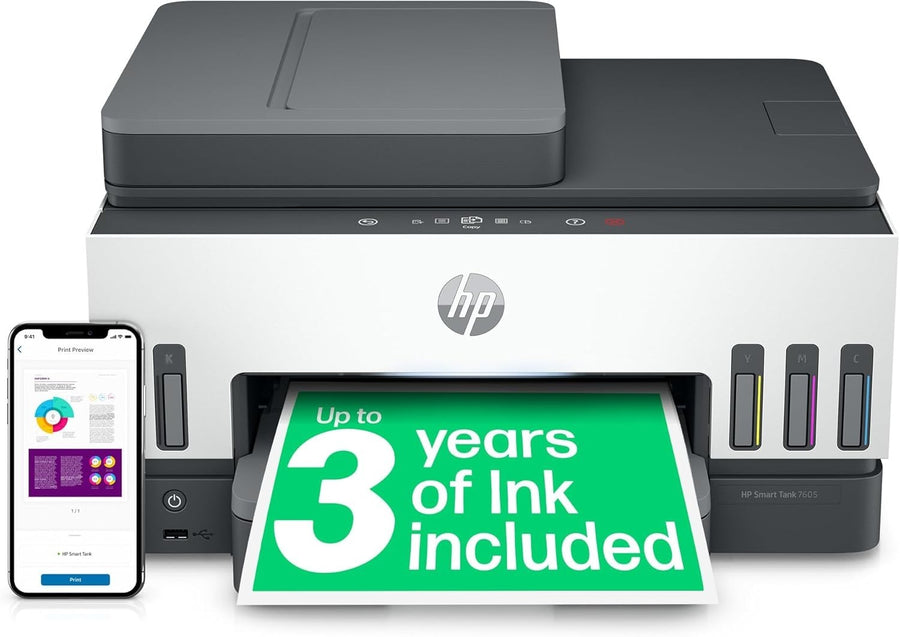All-In-One Grey Wireless Printer Duplex Feeder Scan Copy Fax Home Office