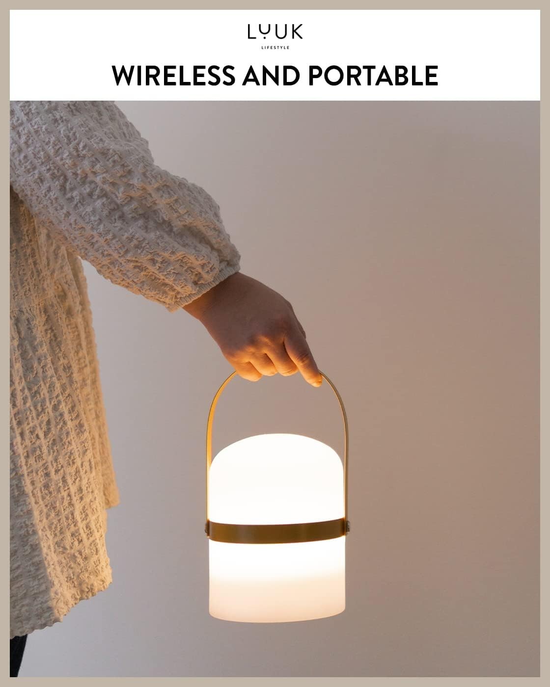 LED Lantern Curry 26.5cm Portable Rechargeable