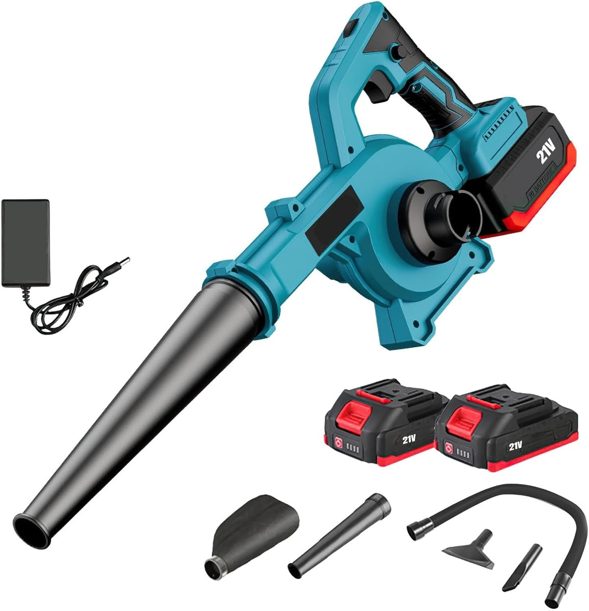 Cordless Leaf Blower 21V 550W Dual Battery Handheld Garden Patio