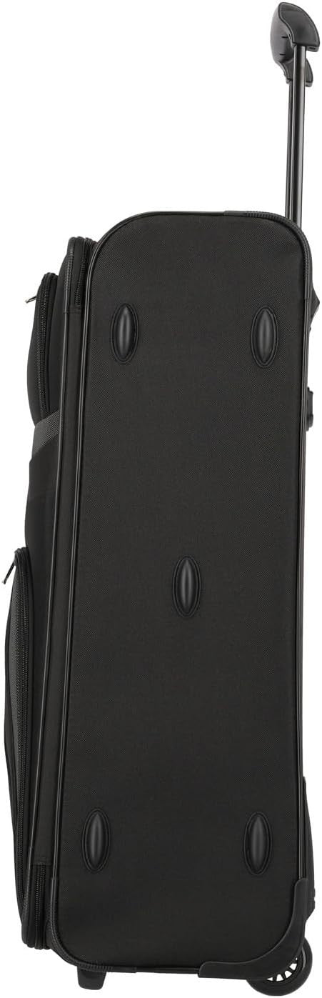 Large Soft Shell Travel Suitcase 2 Wheel Trolley 73cm 80L Black