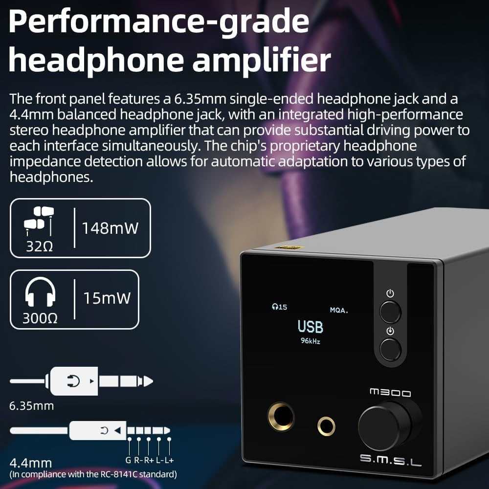 High-Fidelity MQA Audio DAC 32bit/768kHz DSD256 OLED Balanced Output