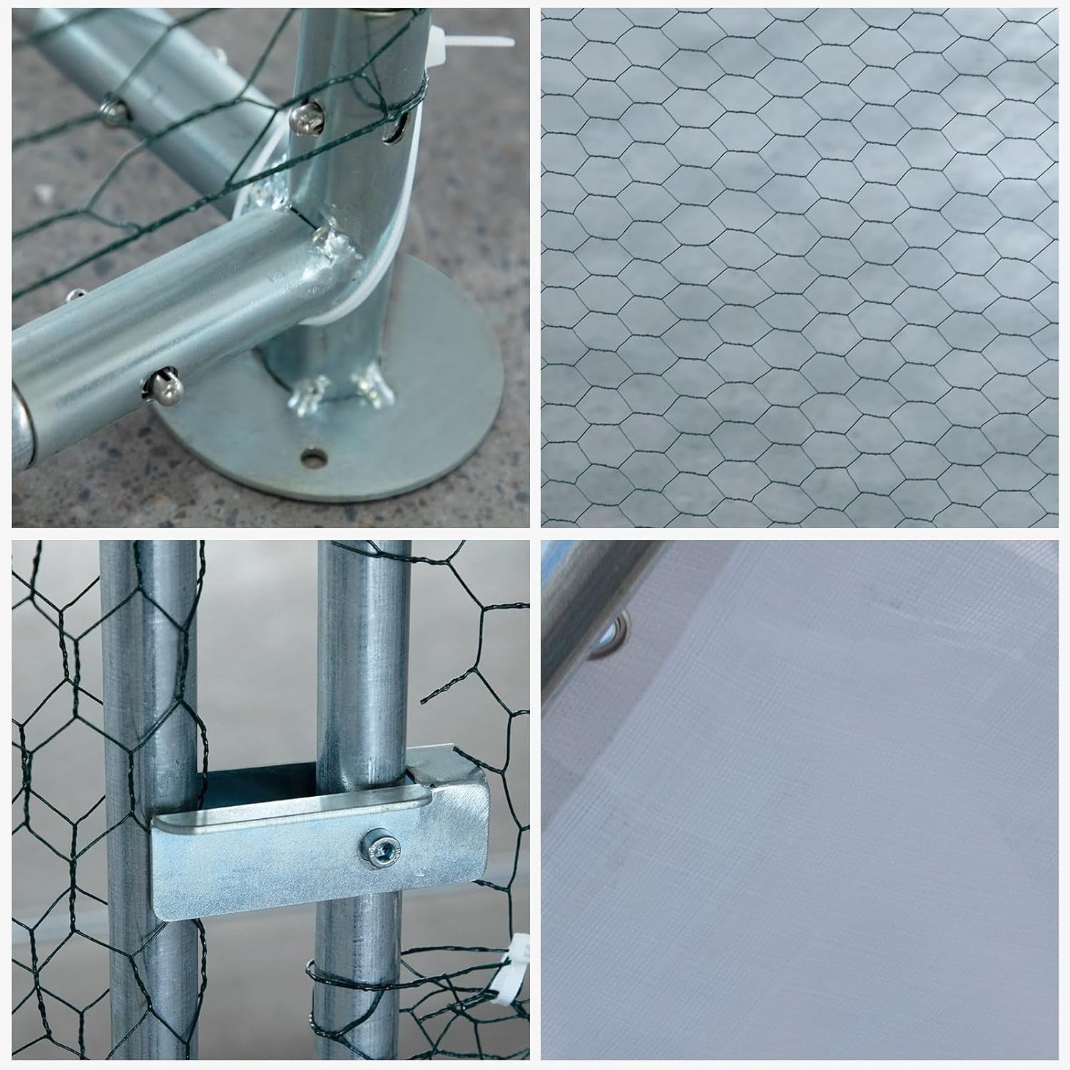 6.5x10FT Walk In Chicken Coop Run Galvanized Steel Pen