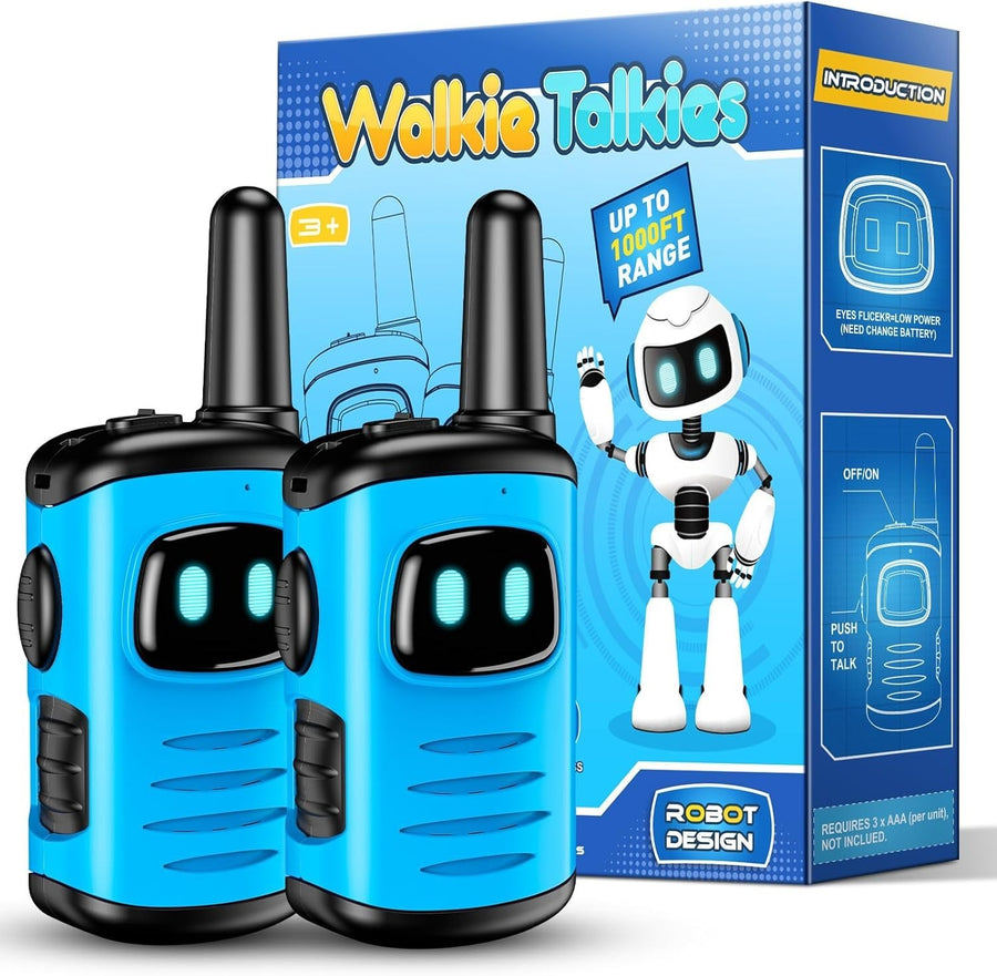 Kids Walkie Talkies Light Blue 2 Way Radios 3 Mile Range Outdoor Toy