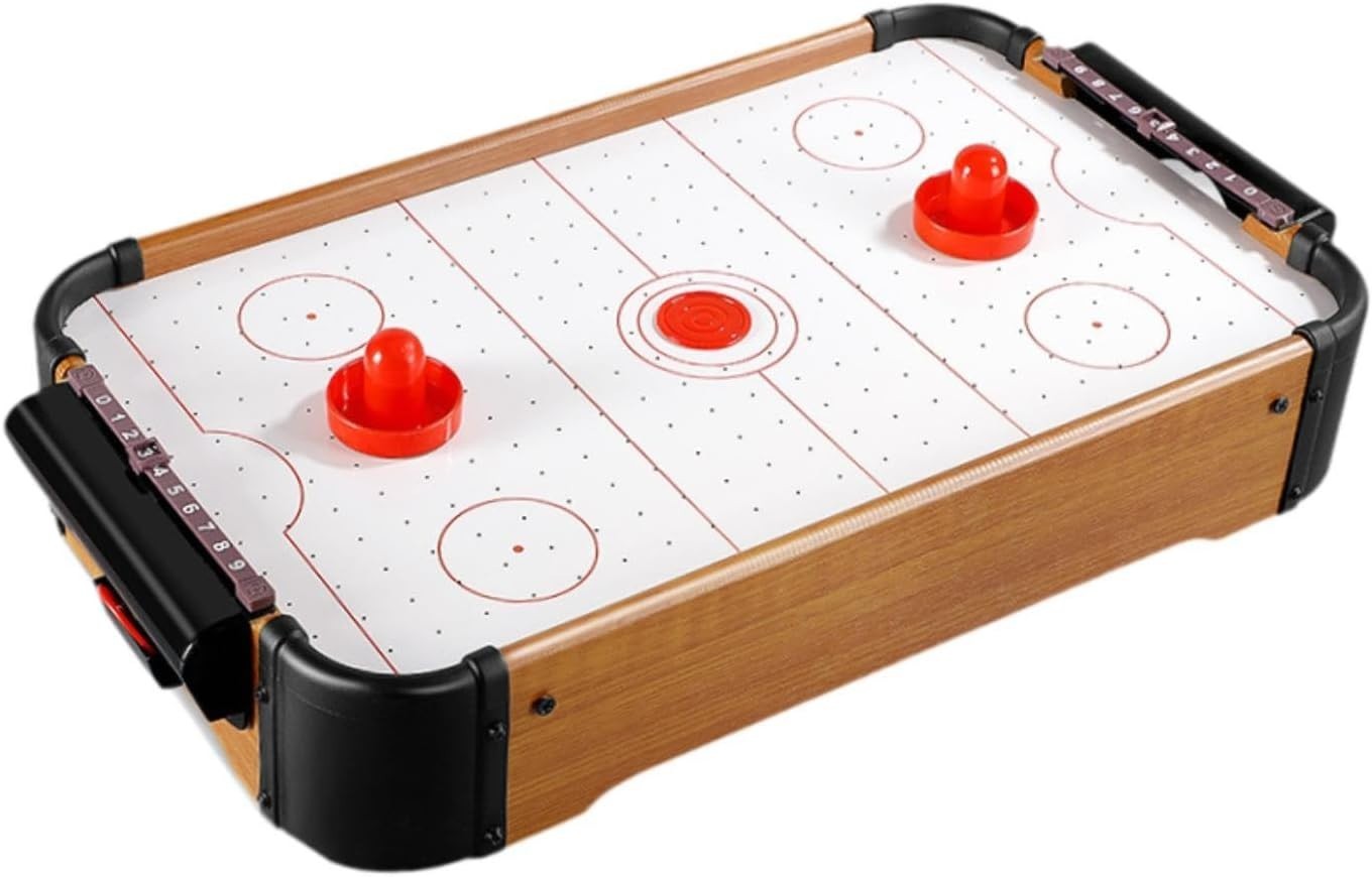 Portable Wooden Tabletop Air Hockey Game 2 Player Family Party Fun