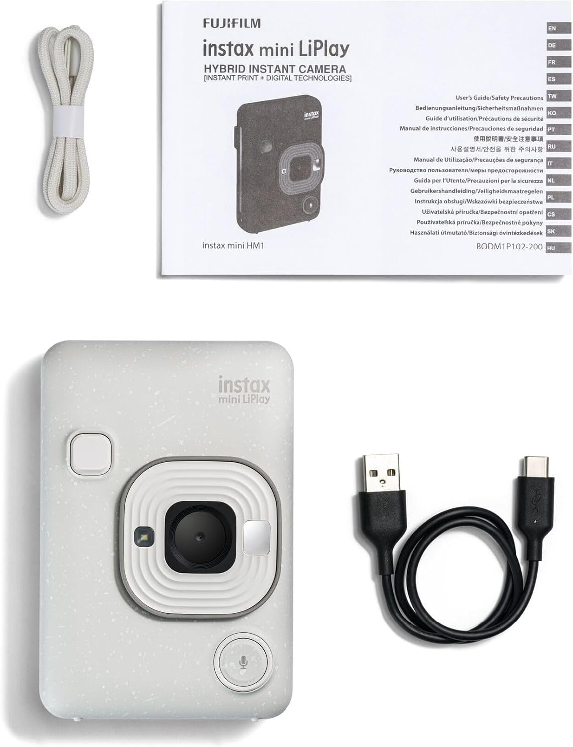 Hybrid Instant Camera LCD Screen USB-C Photo Printer White Camera