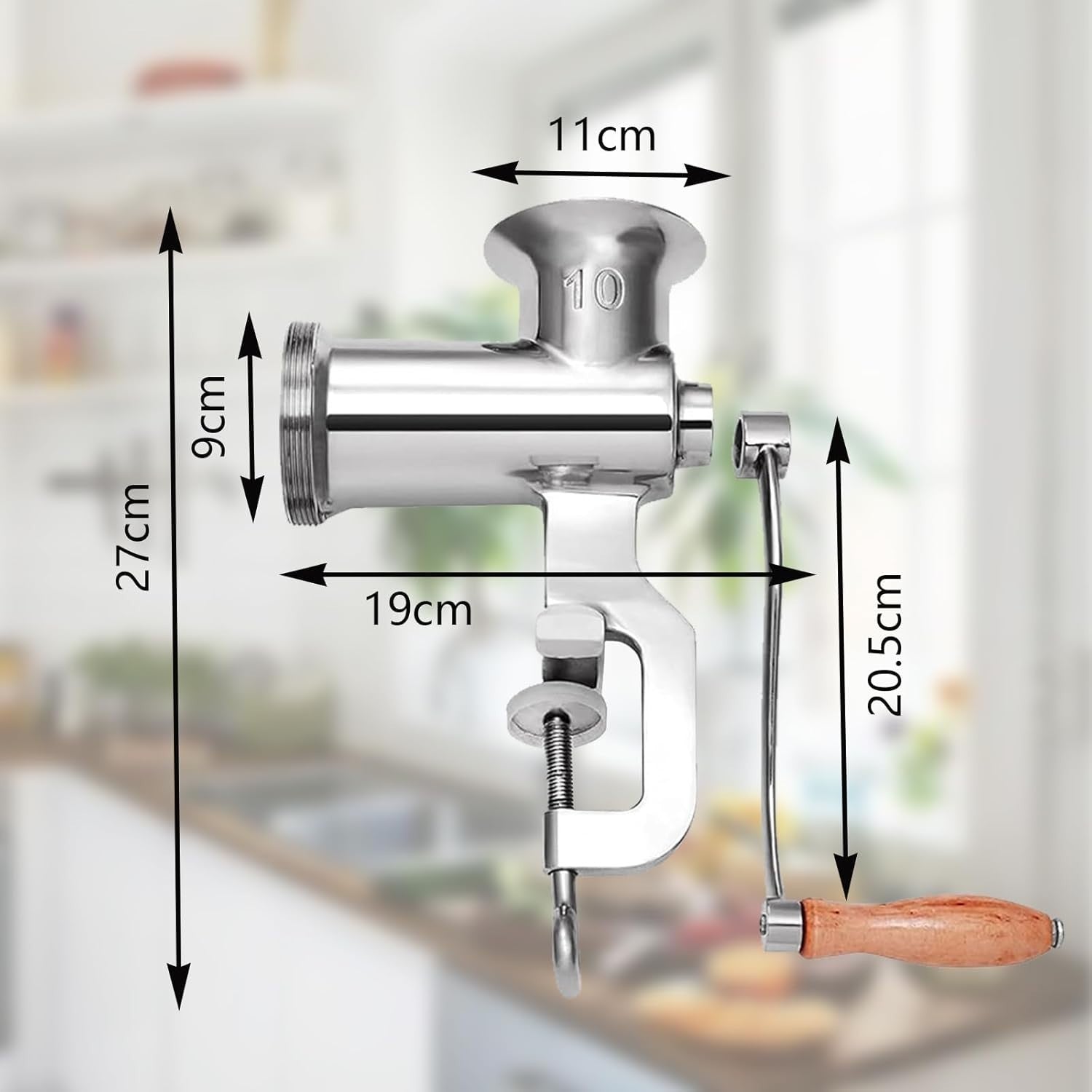 Stainless Steel Manual Meat Grinder Sausage Maker Clamp Mincer