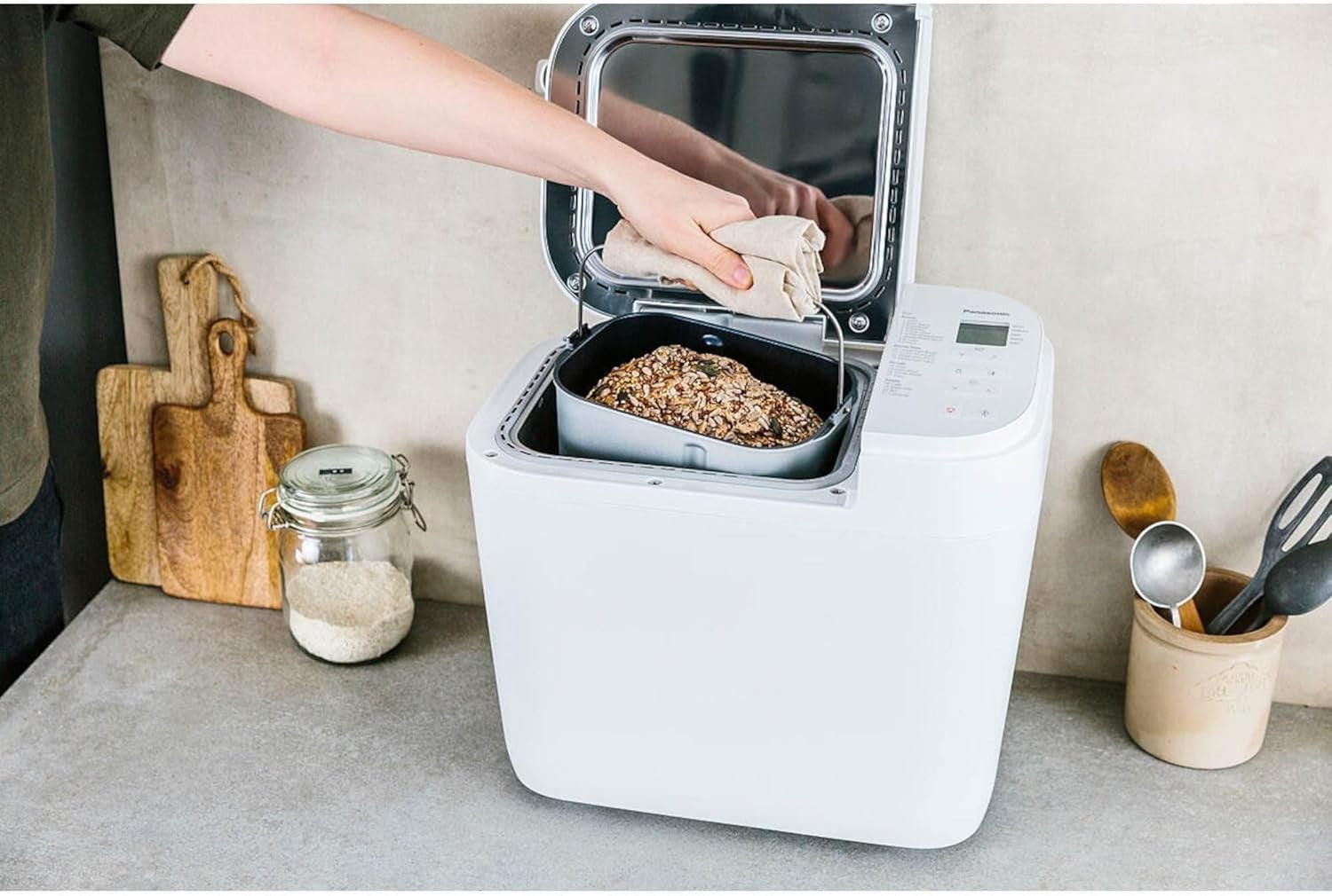 Automatic Bread Maker 21 Programs Gluten-Free Dual Sensors White 600g
