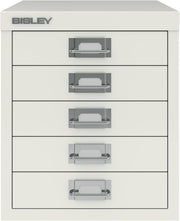 Desktop Filing Cabinet 5 Drawer Steel Office Organizer 32cm Chalk White