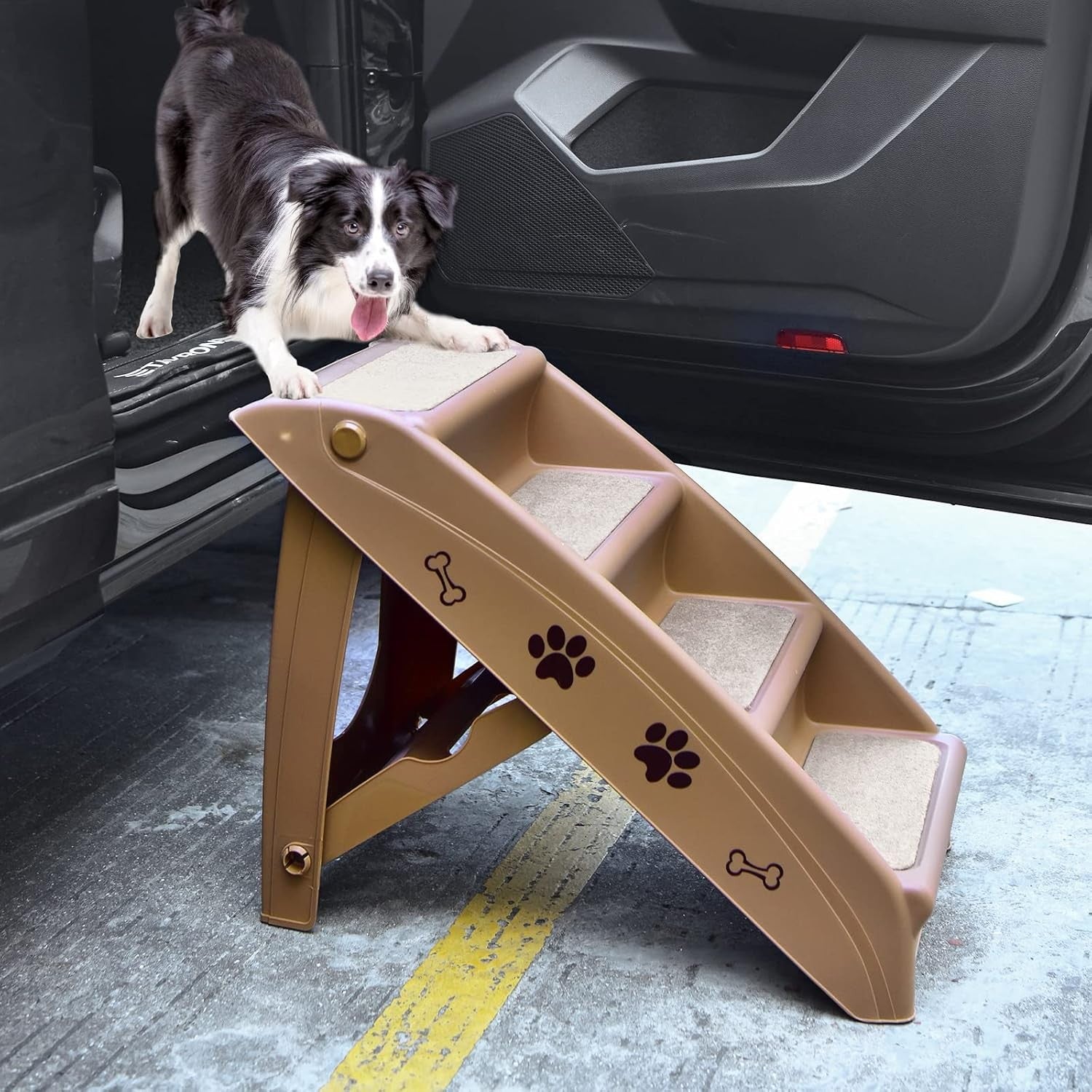 Foldable Portable Dog & Cat Pet Steps Non‑Slip Felt Pet Ramp for Couch Bed