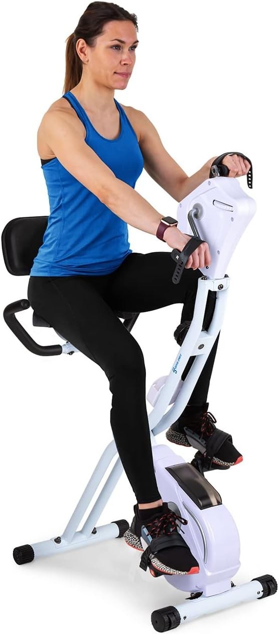Foldable Magnetic Exercise Bike w/ LCD Monitor, 8 Levels & Tablet Holder