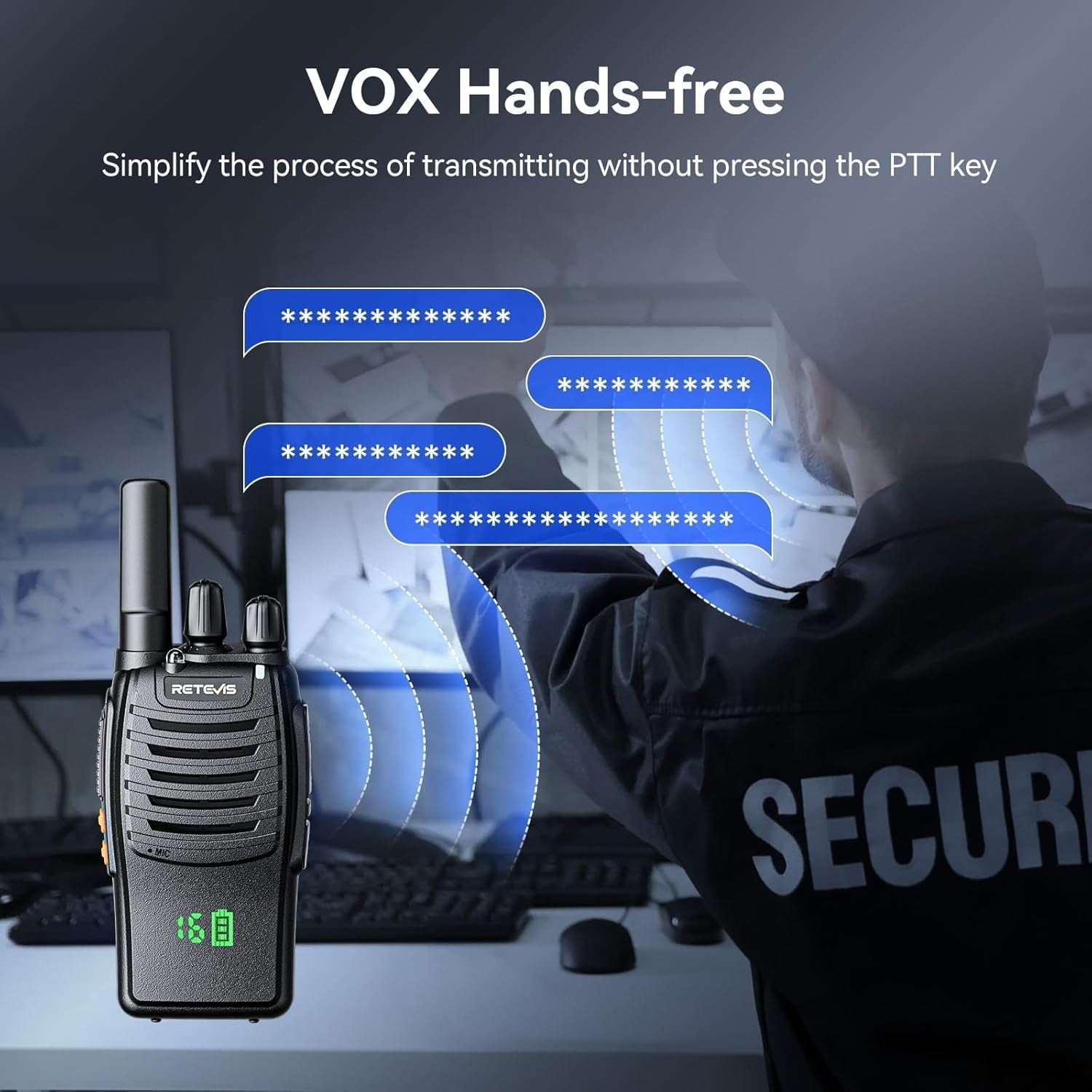 Walkie Talkies 10 Pack with Screen USB-C Rechargeable VOX License Free