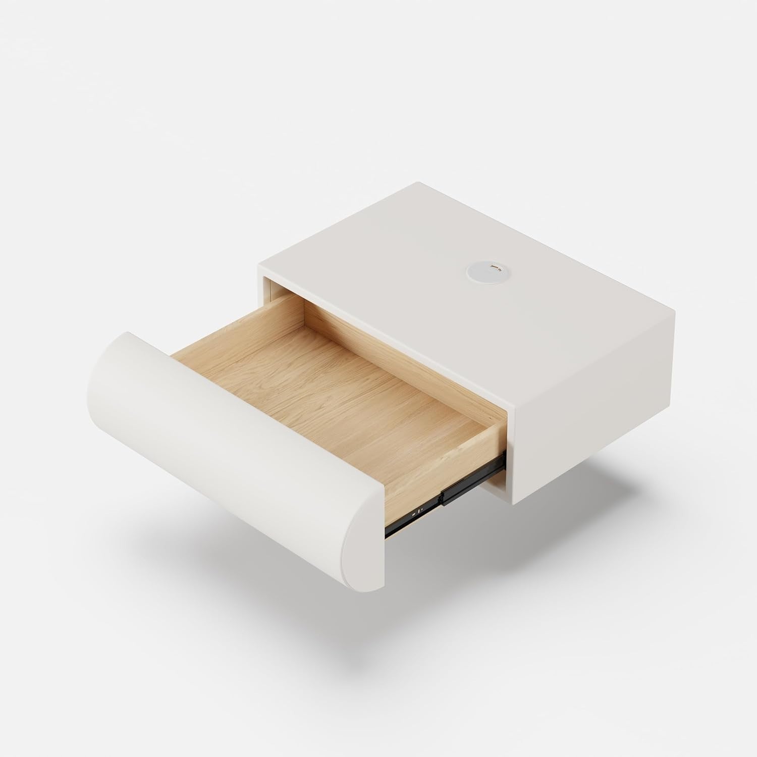 Modern Floating Bedside Table with Wireless Charger USB Type-C & 2 Drawers