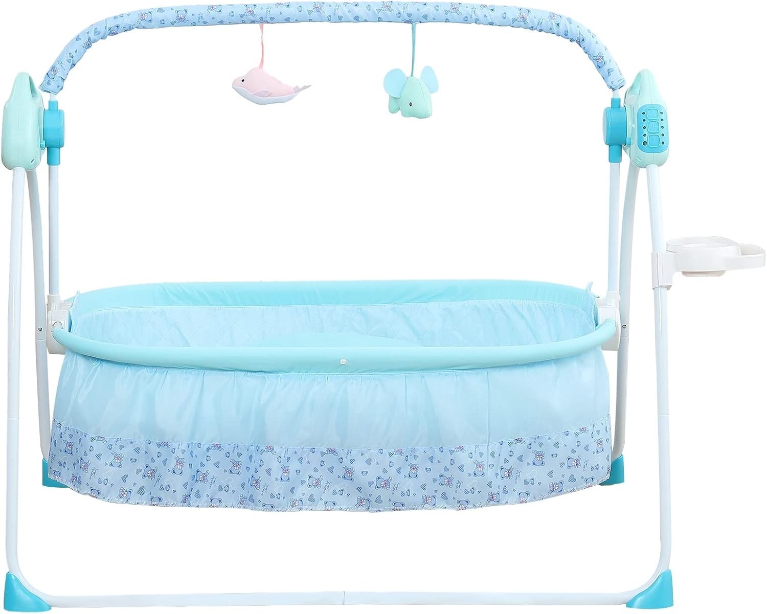 Electric Baby Crib Bassinet Auto Rocking Cot with Music & Bluetooth