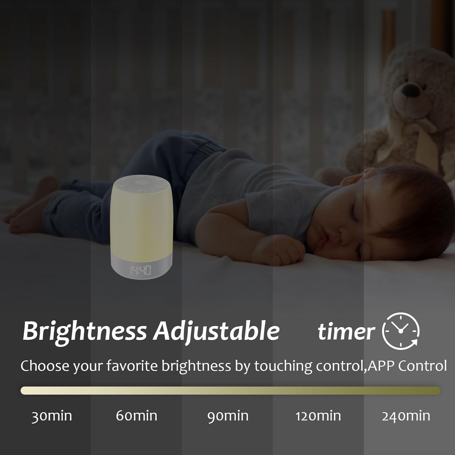 White Noise Machine with 32 Soothing Sounds & 8-Color Night Light