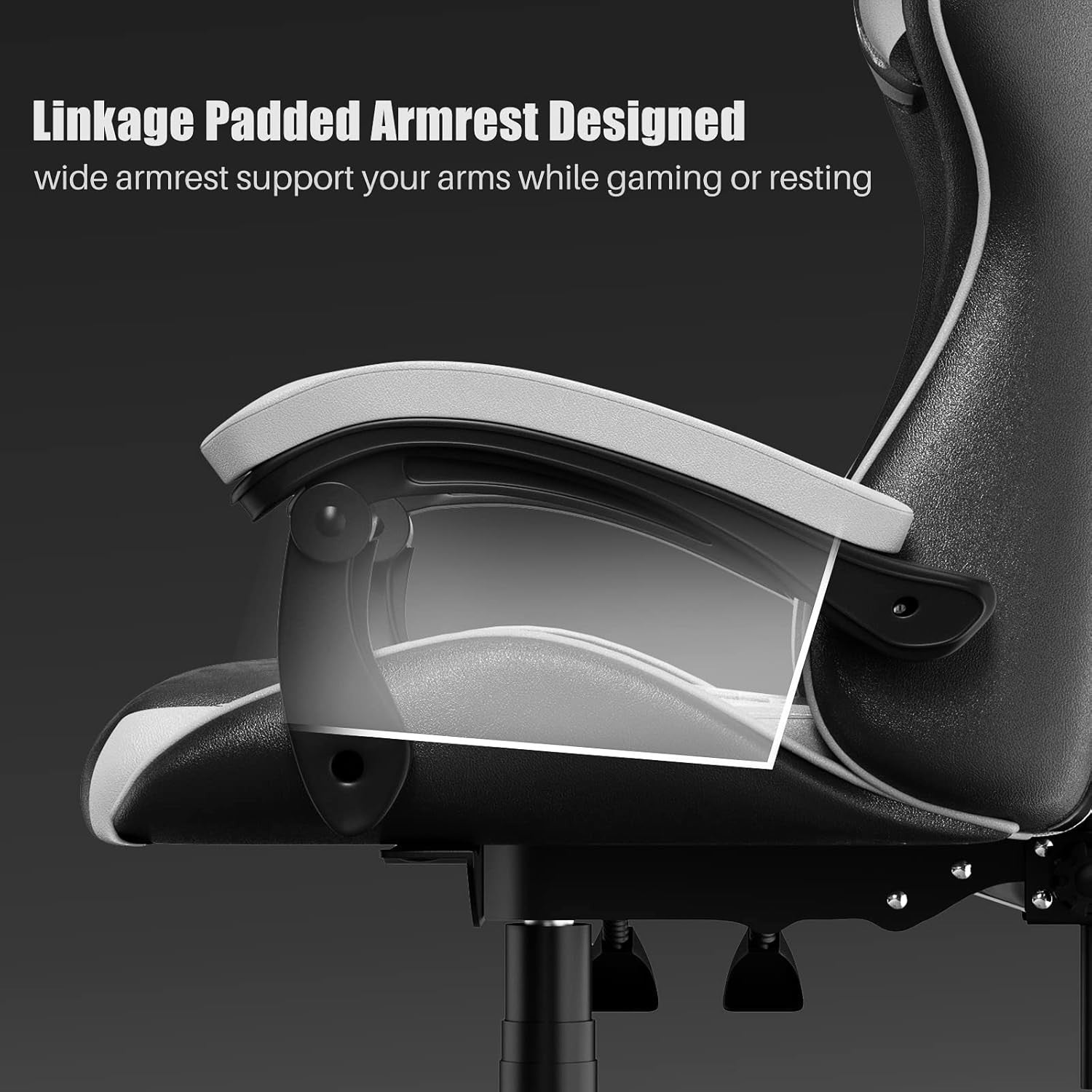 Ergonomic White Gaming Chair Recliner Faux Leather Desk Office PC Seat