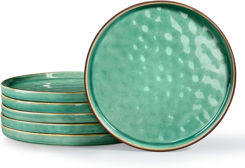 7.9in Ceramic Dessert Plates Set of 6 Scratch Resistant Microwave