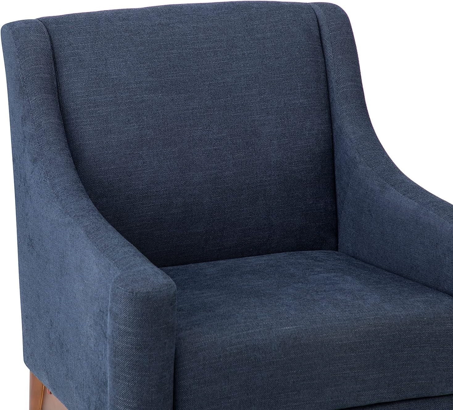 2x Navy Armchairs Set Modern Upholstered Accent Lounge Chairs for Living Room