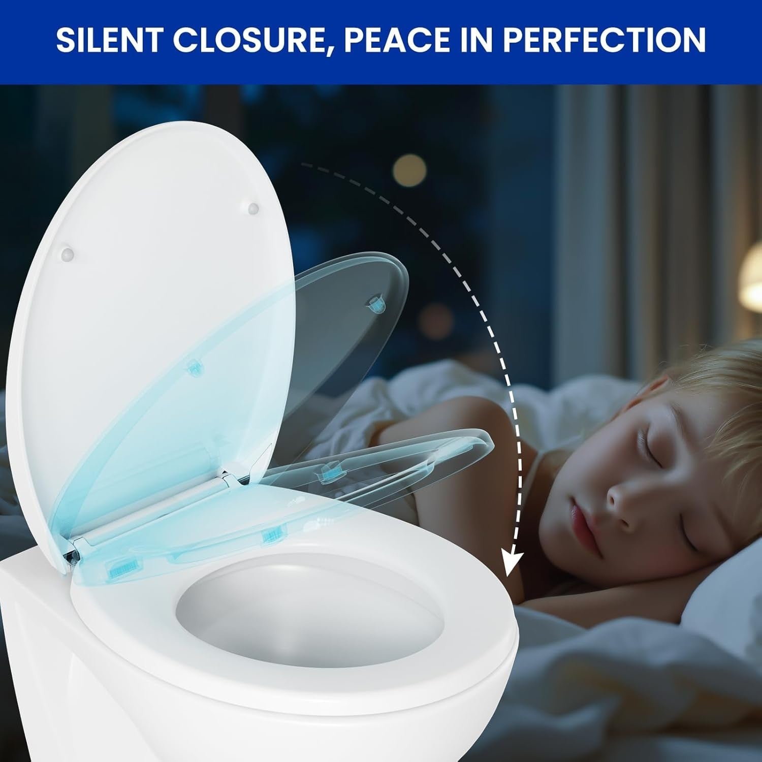 Luxury O Shape Soft Close Toilet Seat White Quick Release Heavy Duty 45x37.5cm