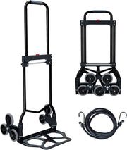 330lb Stair Climbing Hand Truck Folding Dolly 6 Wheel Telescopic Cart