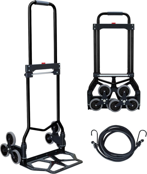 330lb Stair Climbing Hand Truck Folding Dolly 6 Wheel Telescopic Cart