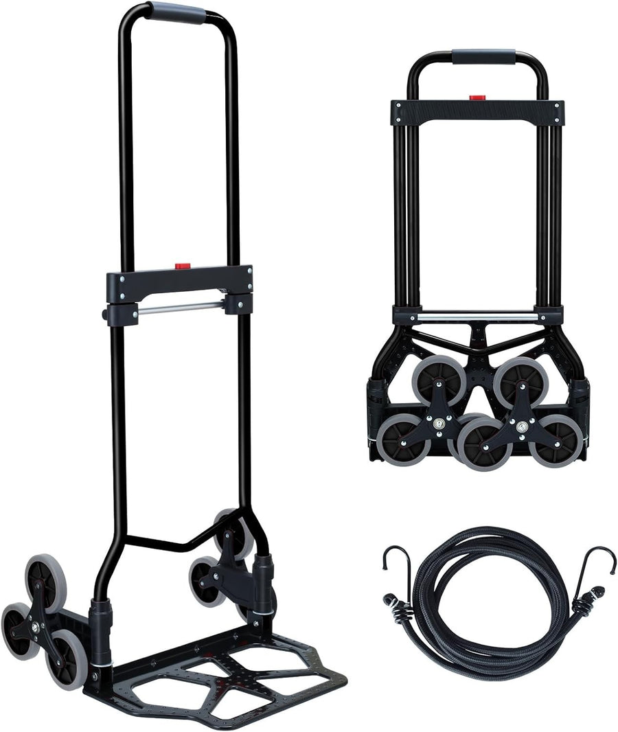 330lb Stair Climbing Hand Truck Folding Dolly 6 Wheel Telescopic Cart