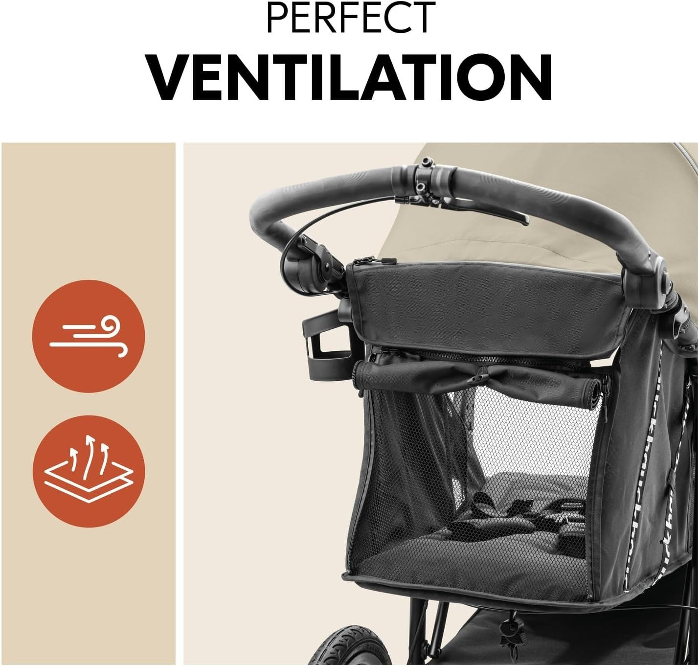 All Terrain Pushchair 3 Wheeler Air Tyre Stroller Handbrake Reclining Olive