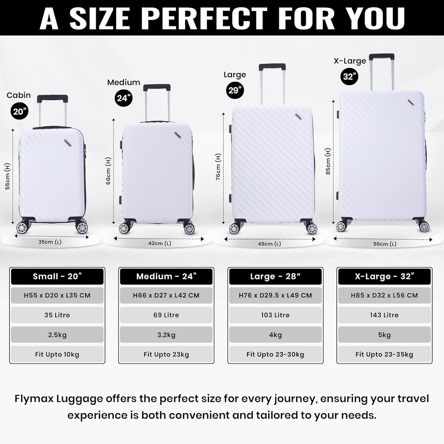 Large 29'' Spinner Suitcase Lightweight ABS Hard Shell Check In 100L