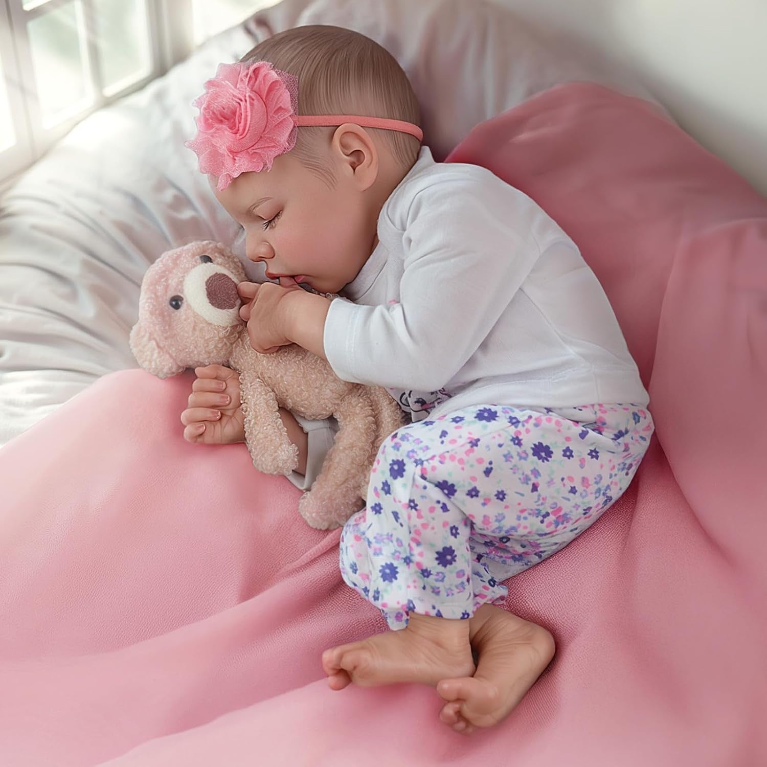 17 Inch Reborn Baby Doll Sleeping Soft Body Realistic w Accessories