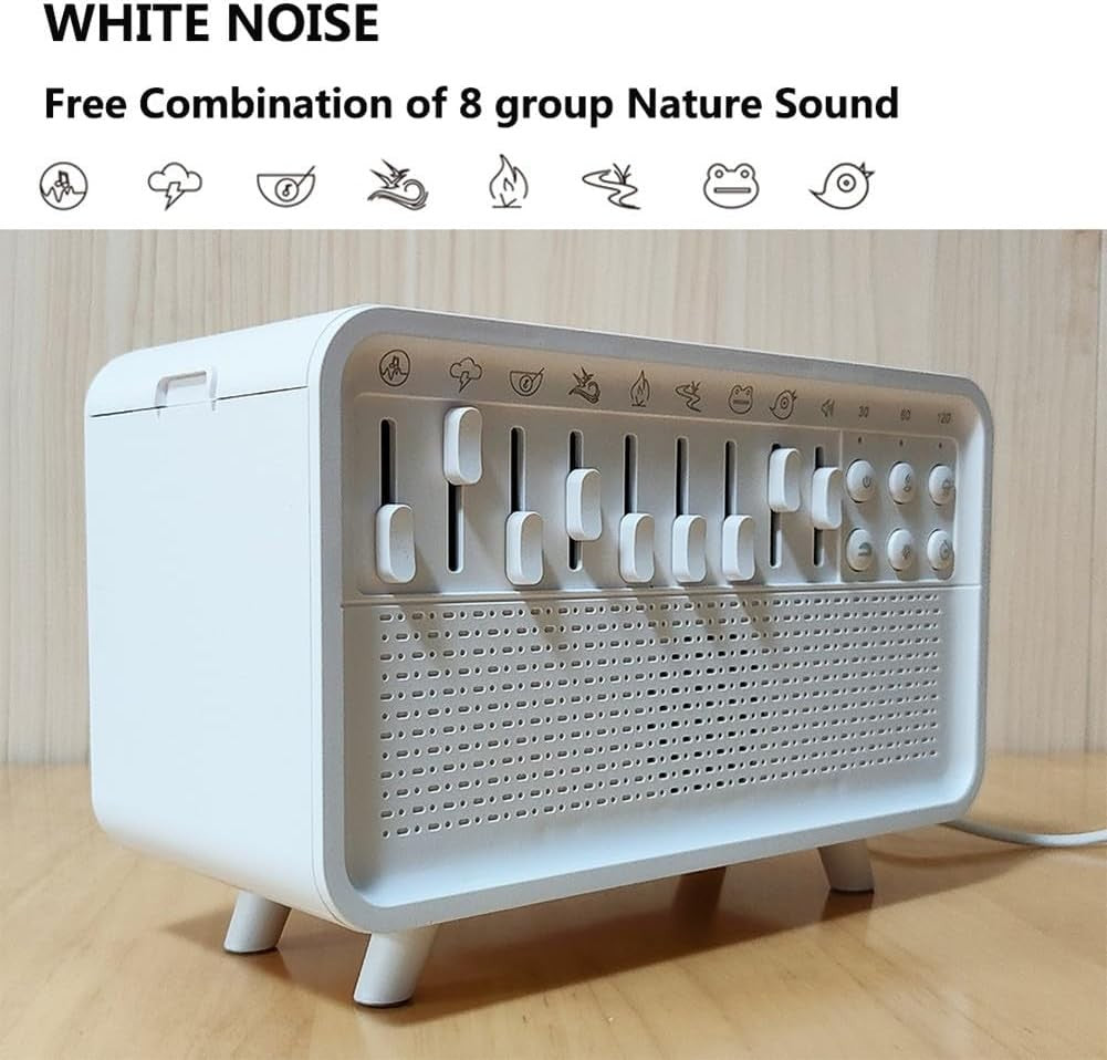 White Noise Machine & Aroma Diffuser with Night Light, 8 Sounds, USB