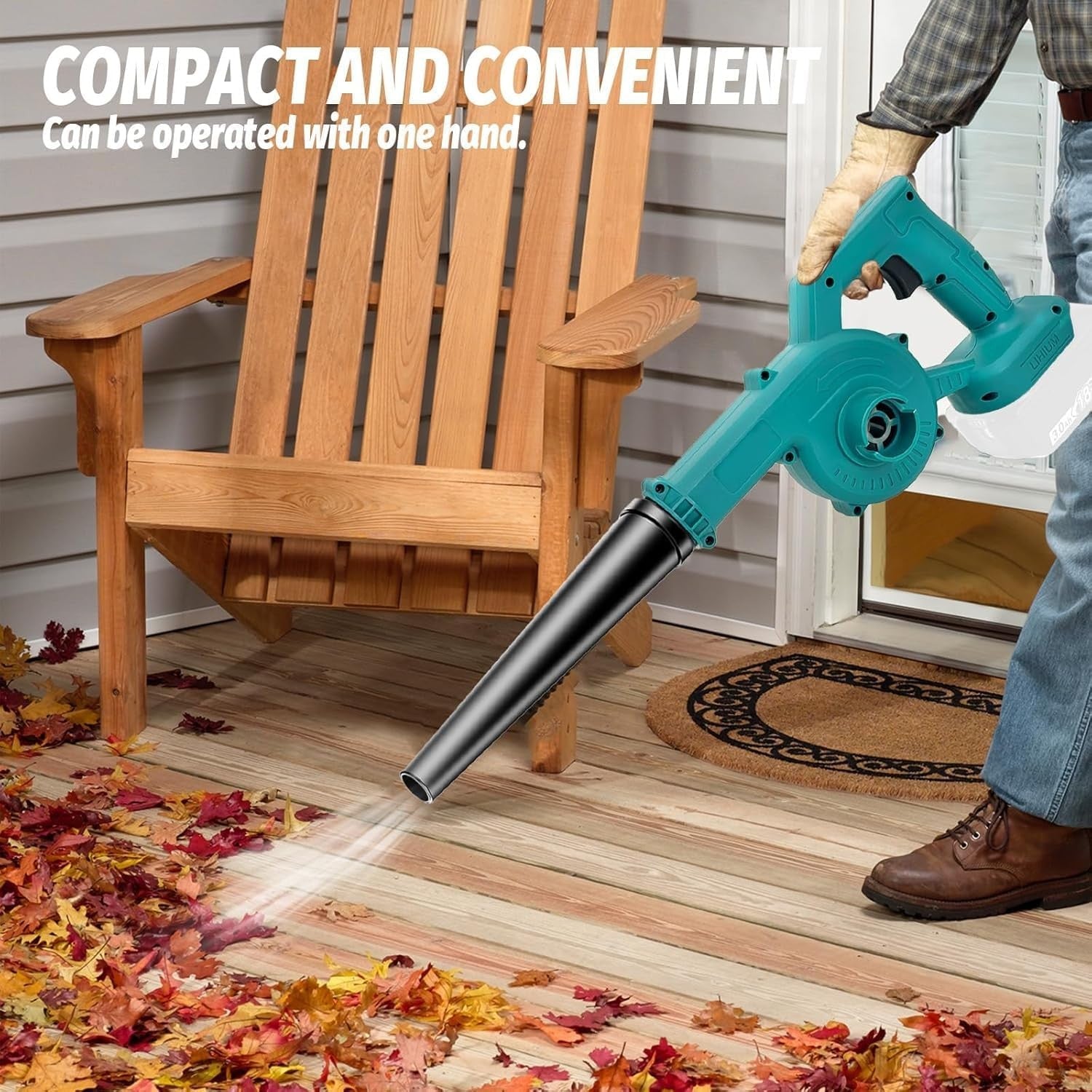 Cordless Leaf Blower Vacuum 18V Dual Battery Handheld Garden Cleaner