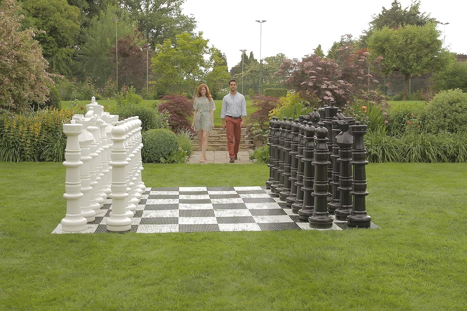 Giant 120cm Outdoor Chess Set with Mat & Storage Bags | Garden Game Set